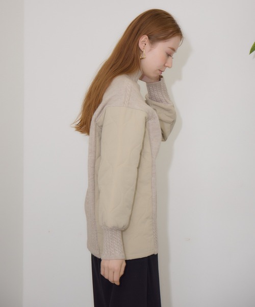 【セール】キルテイング×ニットプルオーバー（ニット/セーター）｜Paradise Picnic（パラダイスピクニック）