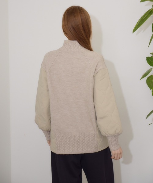 【セール】キルテイング×ニットプルオーバー（ニット/セーター）｜Paradise Picnic（パラダイスピクニック）