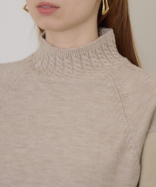 【セール】キルテイング×ニットプルオーバー（ニット/セーター）｜Paradise Picnic（パラダイスピクニック）