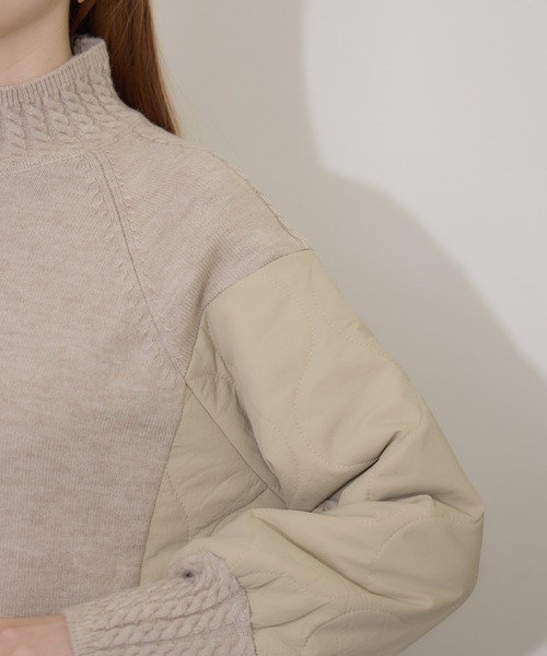 【セール】キルテイング×ニットプルオーバー（ニット/セーター）｜Paradise Picnic（パラダイスピクニック）