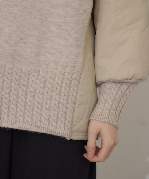 【セール】キルテイング×ニットプルオーバー（ニット/セーター）｜Paradise Picnic（パラダイスピクニック）