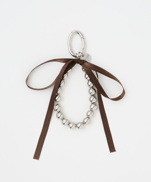 one after another NICE CLAUP（ワンアフターアナザーナイスクラップ）の「ボールチェーン×サテンリボンチャーム（チャーム・レディース・ブラック/ホワイト/ダークブラウン・FREE）」の3枚目の写真