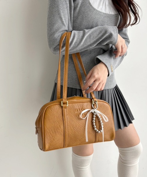 one after another NICE CLAUP（ワンアフターアナザーナイスクラップ）の「ボールチェーン×サテンリボンチャーム（チャーム・レディース・ブラック/ホワイト/ダークブラウン・FREE）」の9枚目の写真