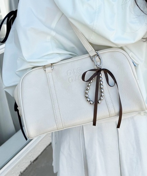 one after another NICE CLAUP（ワンアフターアナザーナイスクラップ）の「ボールチェーン×サテンリボンチャーム（チャーム・レディース・ブラック/ホワイト/ダークブラウン・FREE）」の15枚目の写真