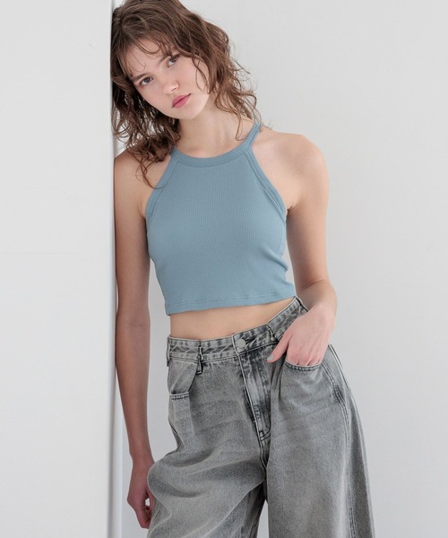 bijorie(ビジュリィ)の「【bijorie】カップ付きホルターネックアメスリ(ショート)/NEW BASIC 25SS(キャミソール・レディース・サックスブルー/ホワイト/カーキ/ブラック・LG/LARGE/MEDIUM)」の20枚目の写真