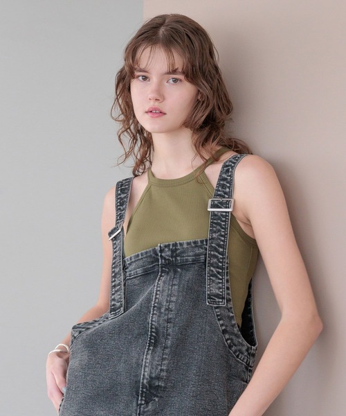 bijorie(ビジュリィ)の「【bijorie】カップ付きホルターネックアメスリ(ショート)/NEW BASIC 25SS(キャミソール・レディース・サックスブルー/ホワイト/カーキ/ブラック・LG/LARGE/MEDIUM)」の5枚目の写真