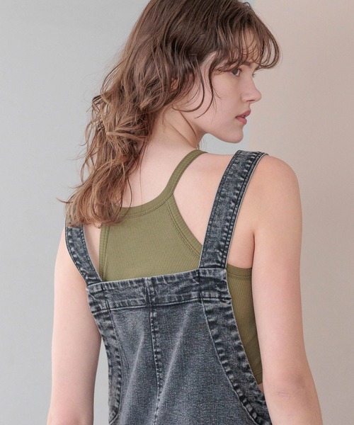 bijorie(ビジュリィ)の「【bijorie】カップ付きホルターネックアメスリ(ショート)/NEW BASIC 25SS(キャミソール・レディース・サックスブルー/ホワイト/カーキ/ブラック・LG/LARGE/MEDIUM)」の6枚目の写真