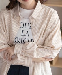 NAVY | nAvy ストライプ前開きシャツ(シャツ/ブラウス)