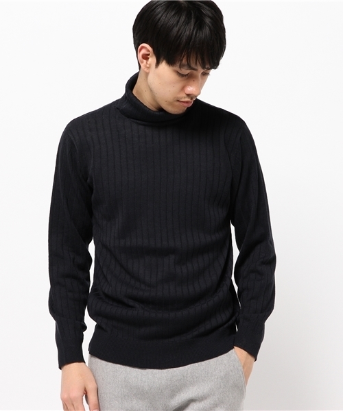 SEVENDAYS=SUNDAY（セブンデイズサンデイ）の「タートルネック　プルオーバー（ニット/セーター・メンズ・ネイビー/カーキ/オフホワイト・MEDIUM/SMALL/LARGE）」の9枚目の写真
