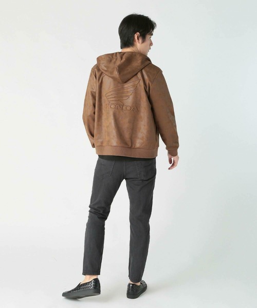 MEN'S BIGI（メンズビギ）の「【HONDA / ホンダ】別注 ビンテージライクフェイクスウェードパーカー（パーカー・メンズ・ブラウン/チャコールグレー・02/03）」の5枚目の写真