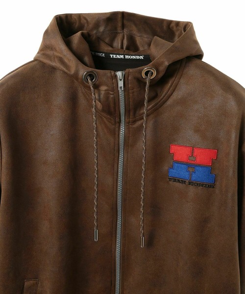 MEN'S BIGI（メンズビギ）の「【HONDA / ホンダ】別注 ビンテージライクフェイクスウェードパーカー（パーカー・メンズ・ブラウン/チャコールグレー・02/03）」の6枚目の写真