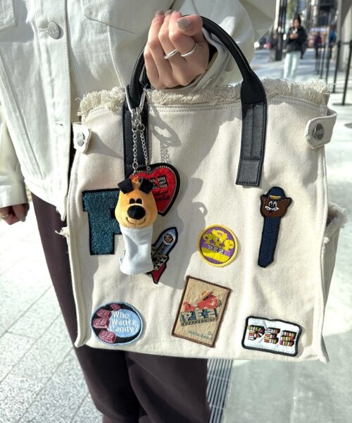 PEZ ワッペン２wayトートバッグ　M イアパピヨネ　ear ear PAPILLONNER（イアパピヨネ）の「【PEZ(ペッツ)×ear