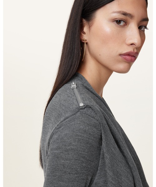 ALLSAINTS(オールセインツ)の「DRINA DRAPED WOOL DRESS | DRINA ドレープ ウール ドレス・ワンピース(ワンピース・レディース・グレー系その他・XS/S/M/L)」の6枚目の写真