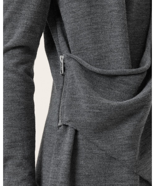 ALLSAINTS(オールセインツ)の「DRINA DRAPED WOOL DRESS | DRINA ドレープ ウール ドレス・ワンピース(ワンピース・レディース・グレー系その他・XS/S/M/L)」の4枚目の写真