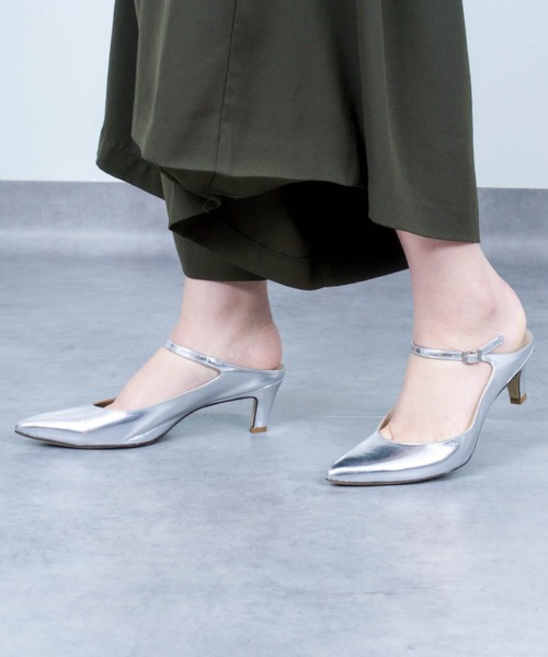 CORSO ROMA，9（コルソローマ）の「【CORSO ROMA,9/コルソローマ9】アンクルストラップパンプス（パンプス・レディース・シルバー/ブラック・37/39/36/38）」の14枚目の写真