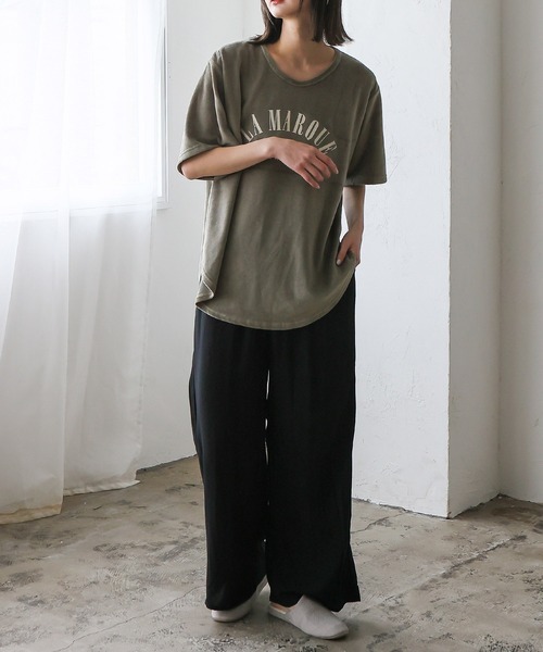 VitaFelice（ヴィータフェリーチェ）の「スムースタッチ　レーヨン　イージーロングパンツ（その他ルームウェア・レディース・ブラック/ベージュ/グレー/ブルー・FREE）」の2枚目の写真