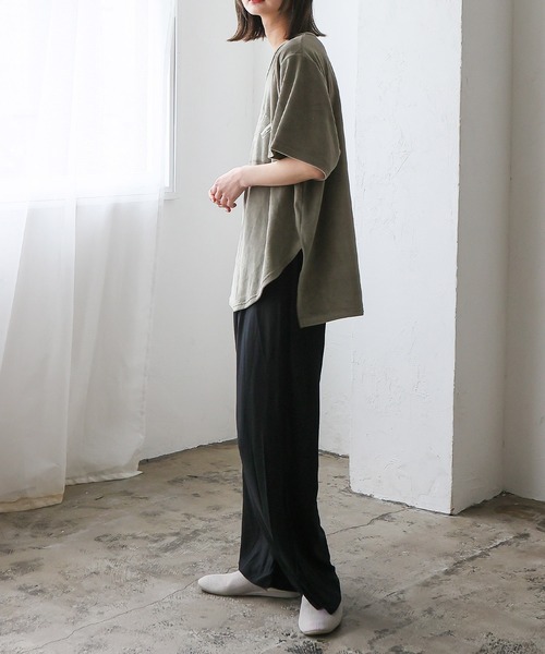 VitaFelice（ヴィータフェリーチェ）の「スムースタッチ　レーヨン　イージーロングパンツ（その他ルームウェア・レディース・ブラック/ベージュ/グレー/ブルー・FREE）」の17枚目の写真