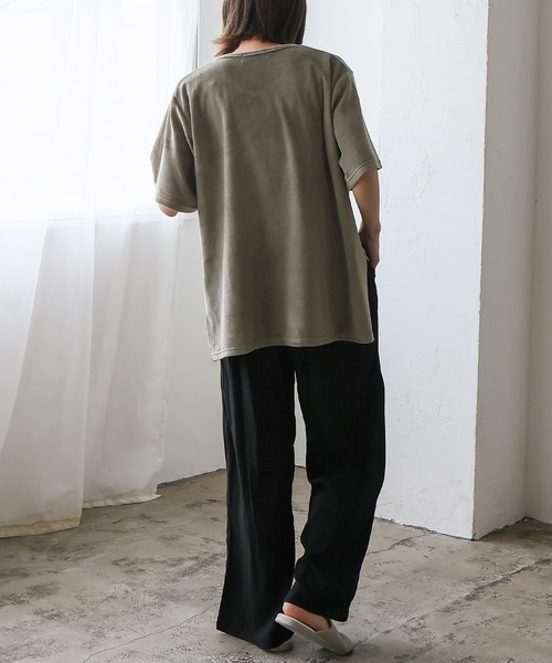 VitaFelice（ヴィータフェリーチェ）の「スムースタッチ　レーヨン　イージーロングパンツ（その他ルームウェア・レディース・ブラック/ベージュ/グレー/ブルー・FREE）」の19枚目の写真