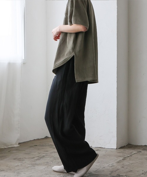 VitaFelice（ヴィータフェリーチェ）の「スムースタッチ　レーヨン　イージーロングパンツ（その他ルームウェア・レディース・ブラック/ベージュ/グレー/ブルー・FREE）」の22枚目の写真