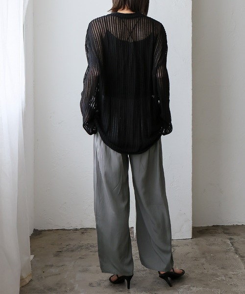 VitaFelice（ヴィータフェリーチェ）の「スムースタッチ　レーヨン　イージーロングパンツ（その他ルームウェア・レディース・ブラック/ベージュ/グレー/ブルー・FREE）」の9枚目の写真