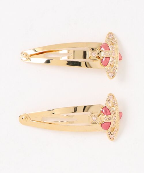Vivienne Westwood(ヴィヴィアンウエストウッド)の「NEW DIAMANTE HEART SNAP CLIP 2(バレッタ/ヘアクリップ・レディース・シルバー/ゴールド/シルバー系その他・FREE)」の3枚目の写真