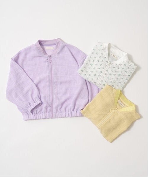 Lycee mine(リセマイン)の「【セットアップ可能】シアービッグシルエットジャケット【子供服】【キッズ】【女の子】(ブルゾン・キッズ・レモンイエロー/オフホワイト/ラベンダー・150cm/140cm/110cm/100cm/130cm/120cm)」の4枚目の写真