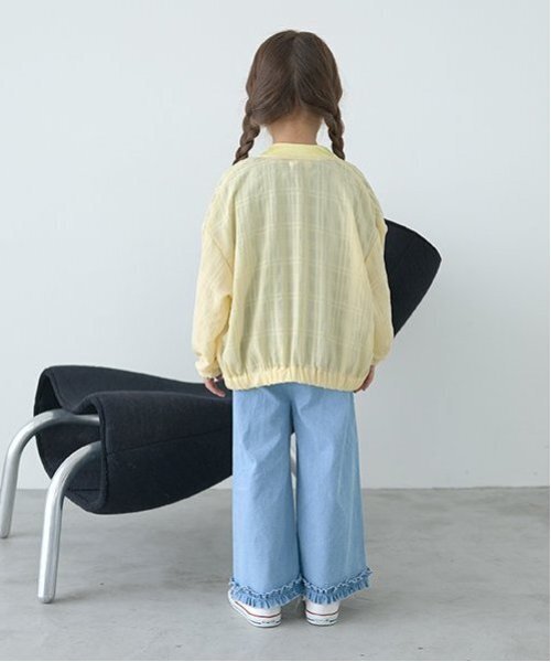 Lycee mine(リセマイン)の「【セットアップ可能】シアービッグシルエットジャケット【子供服】【キッズ】【女の子】(ブルゾン・キッズ・レモンイエロー/オフホワイト/ラベンダー・150cm/140cm/110cm/100cm/130cm/120cm)」の15枚目の写真