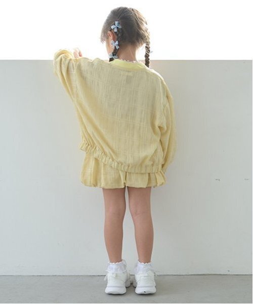 Lycee mine(リセマイン)の「【セットアップ可能】シアービッグシルエットジャケット【子供服】【キッズ】【女の子】(ブルゾン・キッズ・レモンイエロー/オフホワイト/ラベンダー・150cm/140cm/110cm/100cm/130cm/120cm)」の17枚目の写真