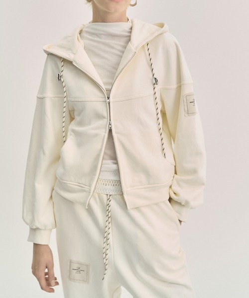 Muel Chic(ミュエルシック)の「Flon parka フロンパーカー(パーカー・レディース・ヘザーグレー/アイボリー/ブラック/オレンジ系・FREE)」の2枚目の写真