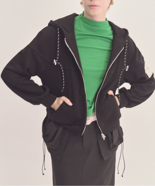 Muel Chic(ミュエルシック)の「Flon parka フロンパーカー(パーカー・レディース・ヘザーグレー/アイボリー/ブラック/オレンジ系・FREE)」の1枚目の写真