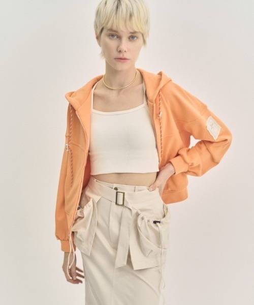 Muel Chic(ミュエルシック)の「Flon parka フロンパーカー(パーカー・レディース・ヘザーグレー/アイボリー/ブラック/オレンジ系・FREE)」の16枚目の写真