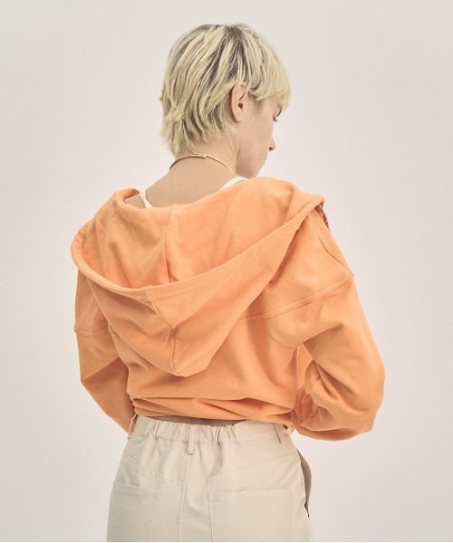 Muel Chic(ミュエルシック)の「Flon parka フロンパーカー(パーカー・レディース・ヘザーグレー/アイボリー/ブラック/オレンジ系・FREE)」の12枚目の写真