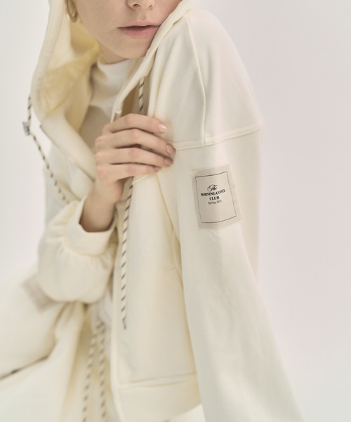 Muel Chic(ミュエルシック)の「Flon parka フロンパーカー(パーカー・レディース・ヘザーグレー/アイボリー/ブラック/オレンジ系・FREE)」の9枚目の写真