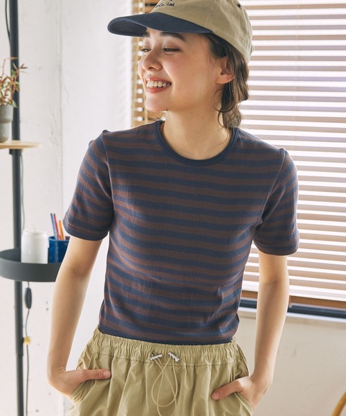 MILLER(ミラー)の「【Robert P. Miller / ロバート・ピー・ミラー】リブ コットン クルーネック Tシャツ(Tシャツ/カットソー・レディース・レッド系/グレー系2/グレー系1/グリーン系/ブラック/アイボリー/ブラウン系1/ブラウン系/ベージュ/ブラック系/イエロー系/グレー系/グリーン系1/ネイビー系・FREE)」の8枚目の写真