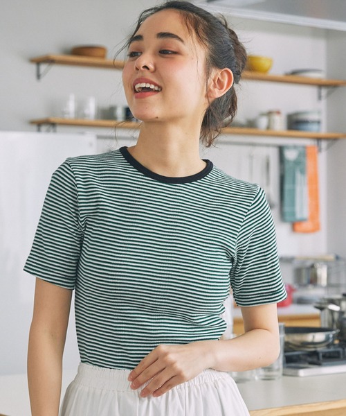 MILLER(ミラー)の「【Robert P. Miller / ロバート・ピー・ミラー】リブ コットン クルーネック Tシャツ(Tシャツ/カットソー・レディース・レッド系/グレー系2/グレー系1/グリーン系/ブラック/アイボリー/ブラウン系1/ブラウン系/ベージュ/ブラック系/イエロー系/グレー系/グリーン系1/ネイビー系・FREE)」の10枚目の写真