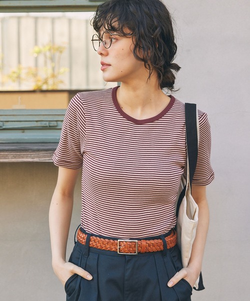 MILLER(ミラー)の「【Robert P. Miller / ロバート・ピー・ミラー】リブ コットン クルーネック Tシャツ(Tシャツ/カットソー・レディース・レッド系/グレー系2/グレー系1/グリーン系/ブラック/アイボリー/ブラウン系1/ブラウン系/ベージュ/ブラック系/イエロー系/グレー系/グリーン系1/ネイビー系・FREE)」の14枚目の写真