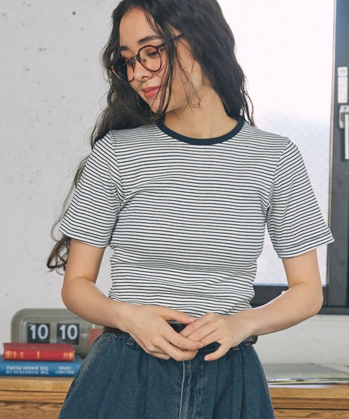 MILLER(ミラー)の「【Robert P. Miller / ロバート・ピー・ミラー】リブ コットン クルーネック Tシャツ(Tシャツ/カットソー・レディース・レッド系/グレー系2/グレー系1/グリーン系/ブラック/アイボリー/ブラウン系1/ブラウン系/ベージュ/ブラック系/イエロー系/グレー系/グリーン系1/ネイビー系・FREE)」の20枚目の写真