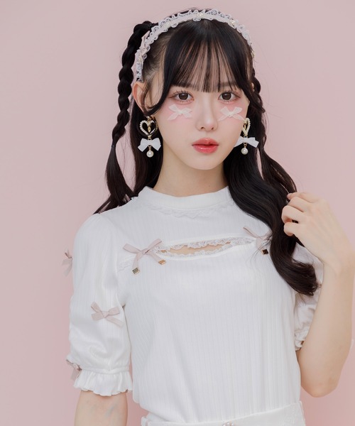 ROJITA（ロジータ）の「サイドリボンレースフリルカチューシャ（カチューシャ・レディース・マルチ/ブラック/ピンク・FREE）」の14枚目の写真