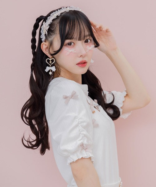 ROJITA（ロジータ）の「サイドリボンレースフリルカチューシャ（カチューシャ・レディース・マルチ/ブラック/ピンク・FREE）」の16枚目の写真