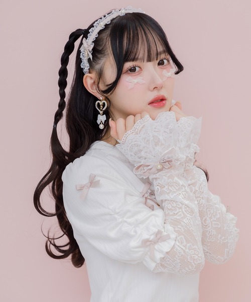 ROJITA（ロジータ）の「サイドリボンレースフリルカチューシャ（カチューシャ・レディース・マルチ/ブラック/ピンク・FREE）」の17枚目の写真