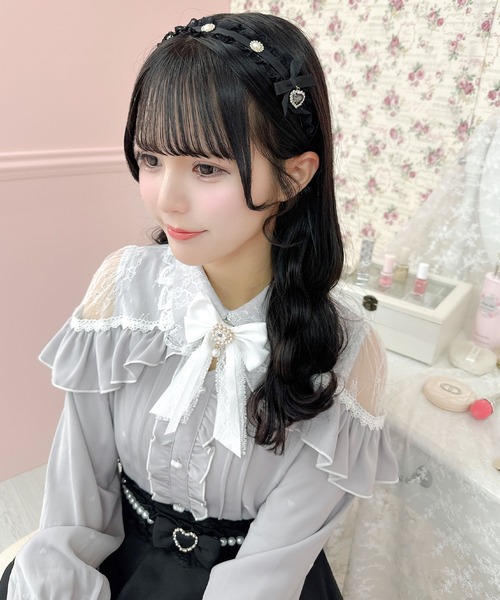 サイドリボンレースフリルカチューシャ（カチューシャ）｜ROJITA