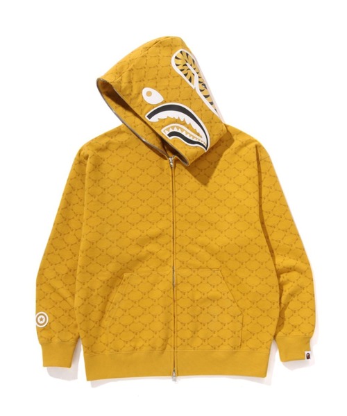 COLLEGE MONOGRAM RELAXED FIT SHARK FULL ZIP HOODIE M（パーカー