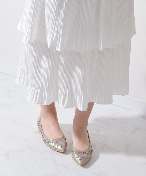 Bridget Birkin(ブリジットバーキン)の「【Bridget Birkin】編み込みフラットシューズ(551523)(パンプス・レディース・ピンク/ブラック/シルバー・23.5/24.5/23/24/22.5)」の13枚目の写真