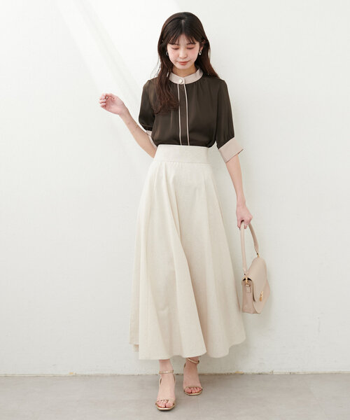 natural couture（ナチュラルクチュール）の「osonoなみなみ釦バイカラーブラウス（シャツ/ブラウス・レディース・ブラウン/ピンクベージュ/ミント/ネイビー/オフホワイト・FREE）」の13枚目の写真
