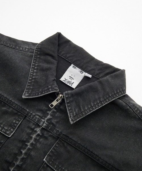 X-girl（エックスガール）の「BELT POCKET CROPPED WORK SHIRT（シャツ/ブラウス・レディース・ブラック/オリーブ・S/M）」の6枚目の写真