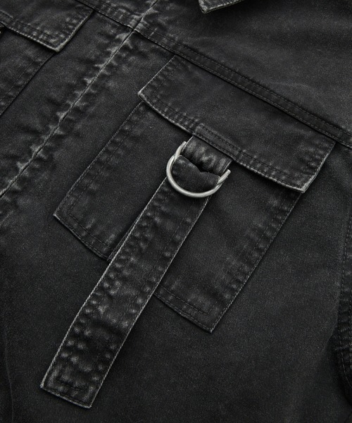 X-girl（エックスガール）の「BELT POCKET CROPPED WORK SHIRT（シャツ/ブラウス・レディース・ブラック/オリーブ・S/M）」の8枚目の写真