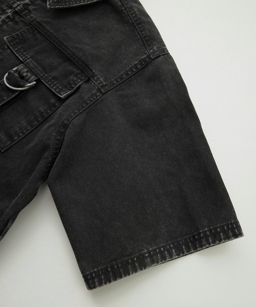 X-girl（エックスガール）の「BELT POCKET CROPPED WORK SHIRT（シャツ/ブラウス・レディース・ブラック/オリーブ・S/M）」の9枚目の写真