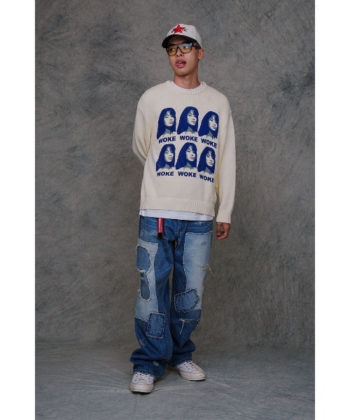 超美品】WOKE EDGEニットセーター クリーム