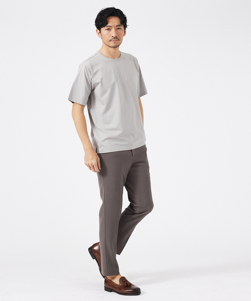 ABAHOUSE GRAY（アバハウスグレイ）の「【通年生地使用】シルケット天竺 半袖Tシャツ（Tシャツ/カットソー・メンズ・ホワイト/グリーン/ネイビー/ブラック/グレイッシュベージュ・50/48/46/44）」の18枚目の写真