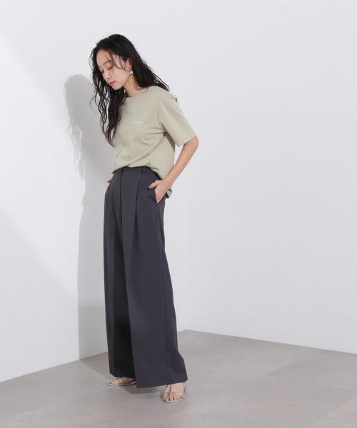 N.（N. Natural Beauty Basic）（エヌエヌナチュラルビューティーベーシック）の「ライトタックワイドパンツ（その他パンツ・レディース・チャコールグレー/オフホワイト/ブラウン・MEDIUM/SMALL）」の10枚目の写真